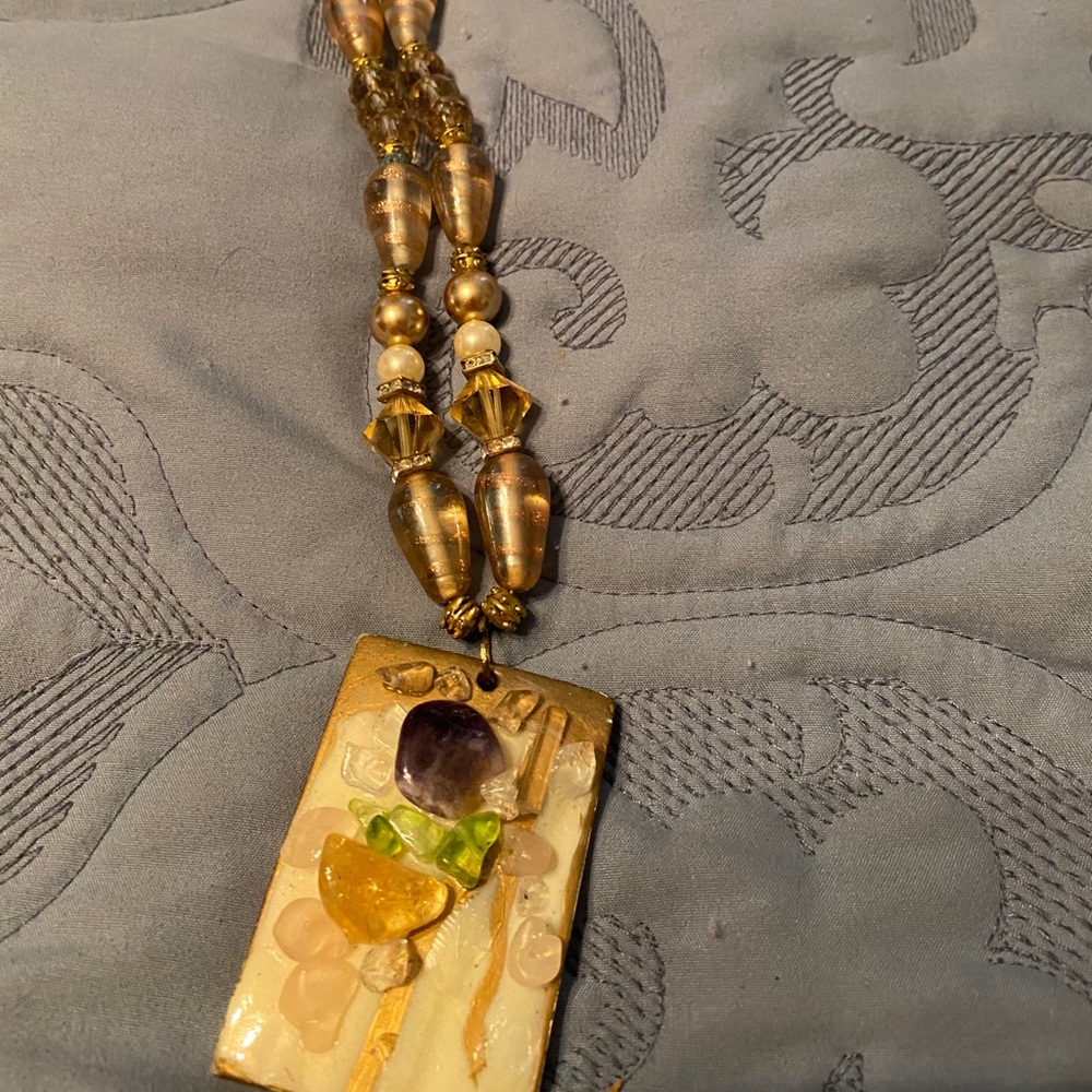 Handmade real crystals necklace
